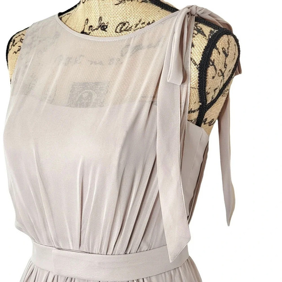 AFTER SIX Womens Bridesmaids Lux Chiffon Belted Evening Gown Size 2 Taupe New - Picture 2 of 16